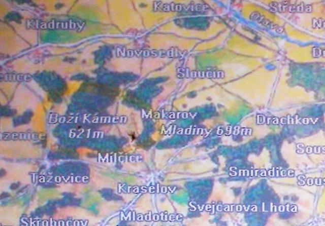 Mapa u Božího kamene